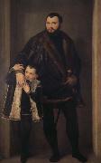Paolo  Veronese Reaches the Pohl to hold with his son Yadeliyanuo portrait oil painting artist
